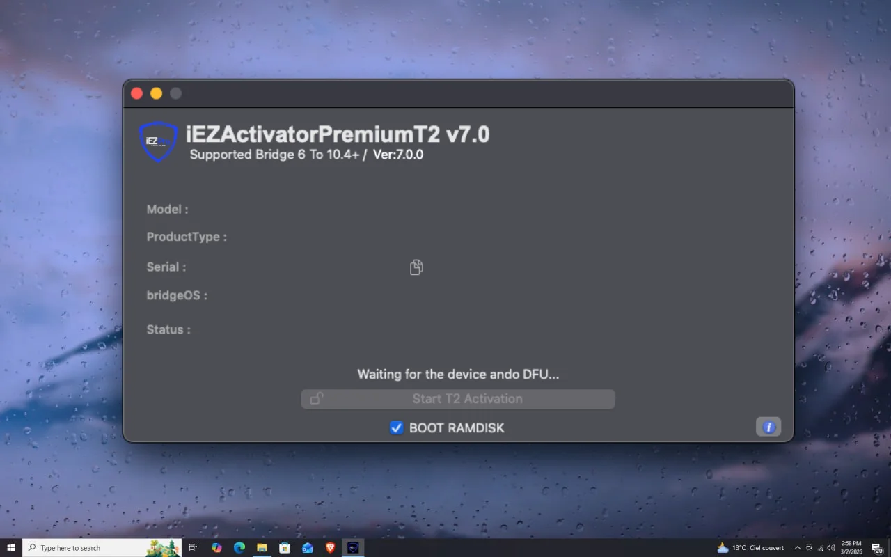 iEZPro Windows Tool BYPASS NO SIGNAL (A12) All Models) [ IOS 18.7.2 - 26.1 ONLY ]